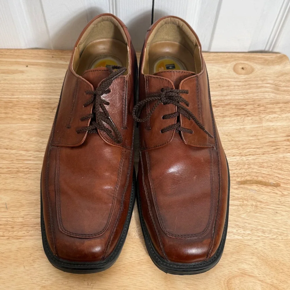 Dockers ProStyle Bicycle Toe Oxford 11M Tan Leather Classic Business Casual